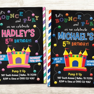 Bounce House Birthday Invitation - Bounce House Birthday Party - Bounce House Birthday Party Invite - Girls Bounce House - Boys Bounce House