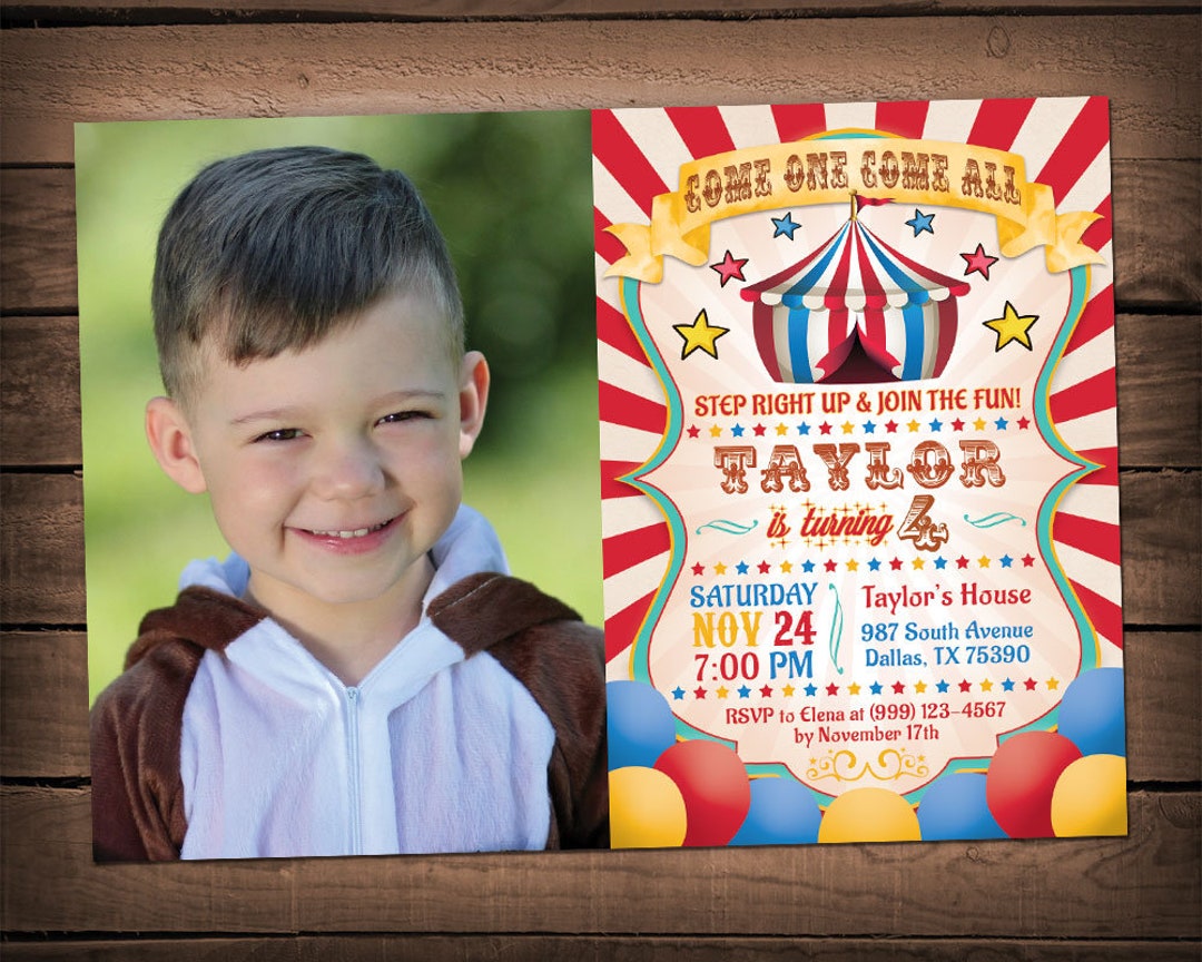 Carnival Birthday Invitation Carnival Theme Party Circus Birthday