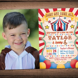 Carnival Birthday Invitation - Carnival Theme Party - Circus Birthday Invitation  - Circus Party invite - Carnival Party Invitation