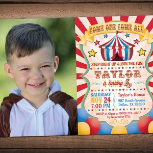 Carnival Birthday Invitation - Carnival Theme Party - Circus Birthday Invitation  - Circus Party invite - Carnival Party Invitation