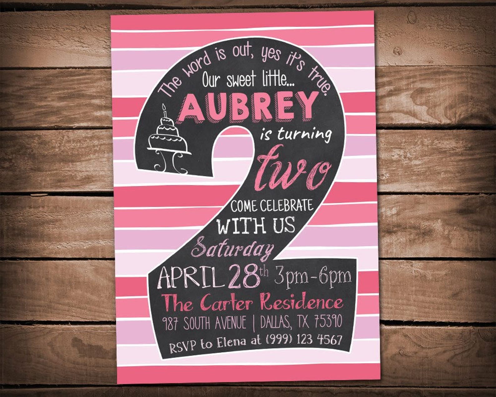 2nd-birthday-invitation-chalkboard-invitation-second-party-etsy