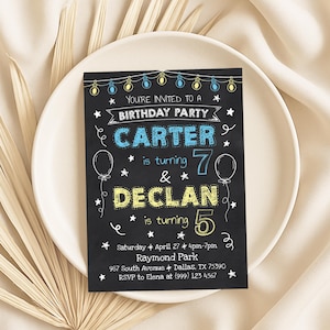 Sibling Birthday Invitation: Joint Party Invite (Digital Download)