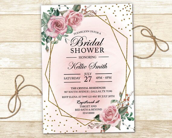 Bridal Shower Invitation Floral Bridal Shower Invitation Bridal Shower Invite Elegant Bridal Shower Invitation Il_570xn