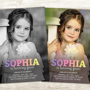 Photo Birthday Invitation Photo Birthday Party Invite Photo Birthday invitation Digital Printable File - Any AGE