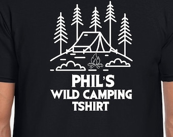 Camiseta personalizada de acampada salvaje: regalo para amantes del senderismo