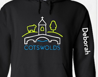 Sudadera con capucha personalizada del Parque Nacional de los Cotswolds, regalo de senderismo