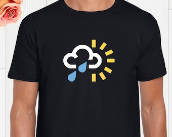 Camiseta con capucha y el clima británico, sol, lluvia, brillo, nubes, televisión, hombre del tiempo, chica del tiempo, unisex, divertida