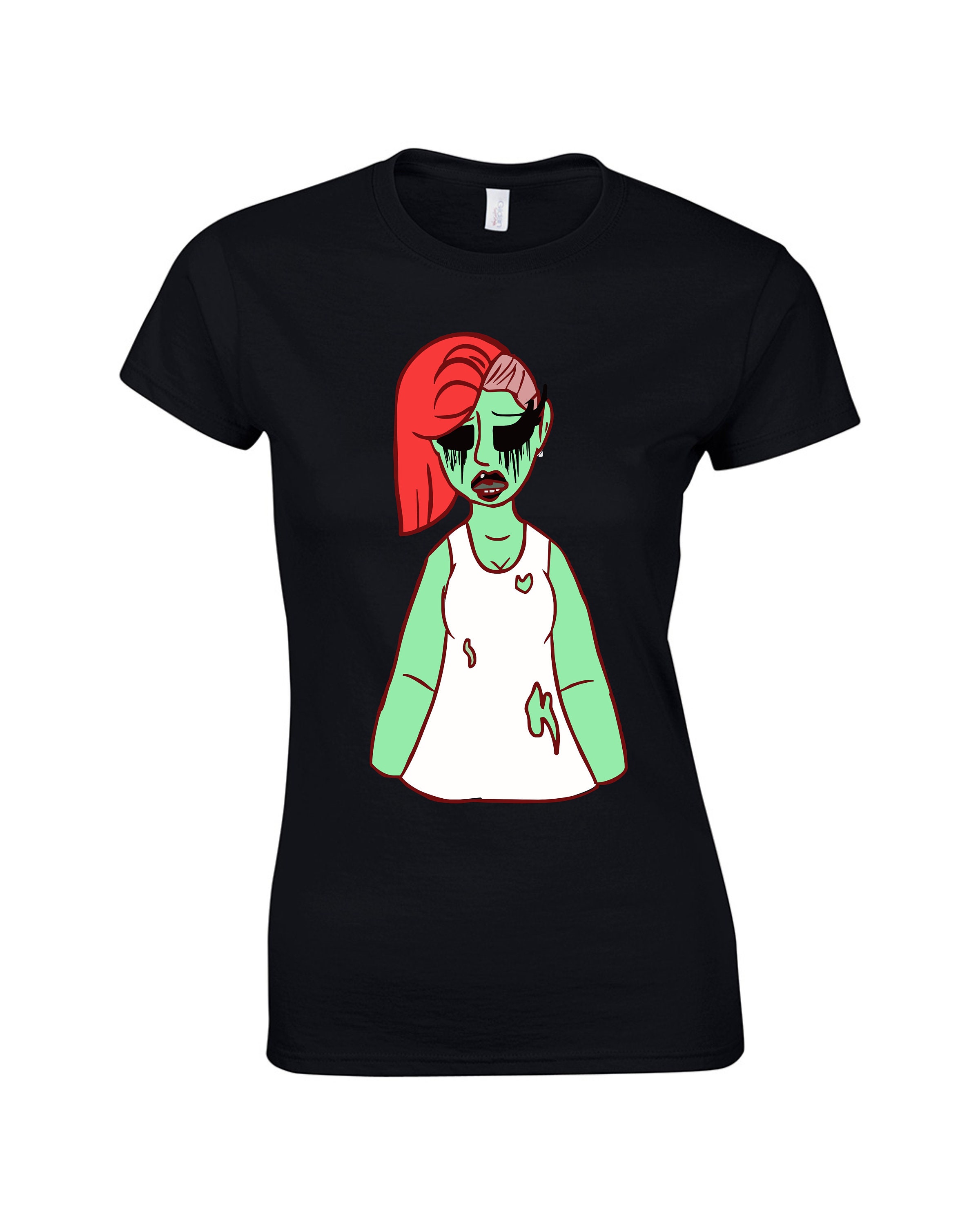 Discover Zombie Doll Ladies Womens T shirt top Pink White Black Halloween Gothic Goth