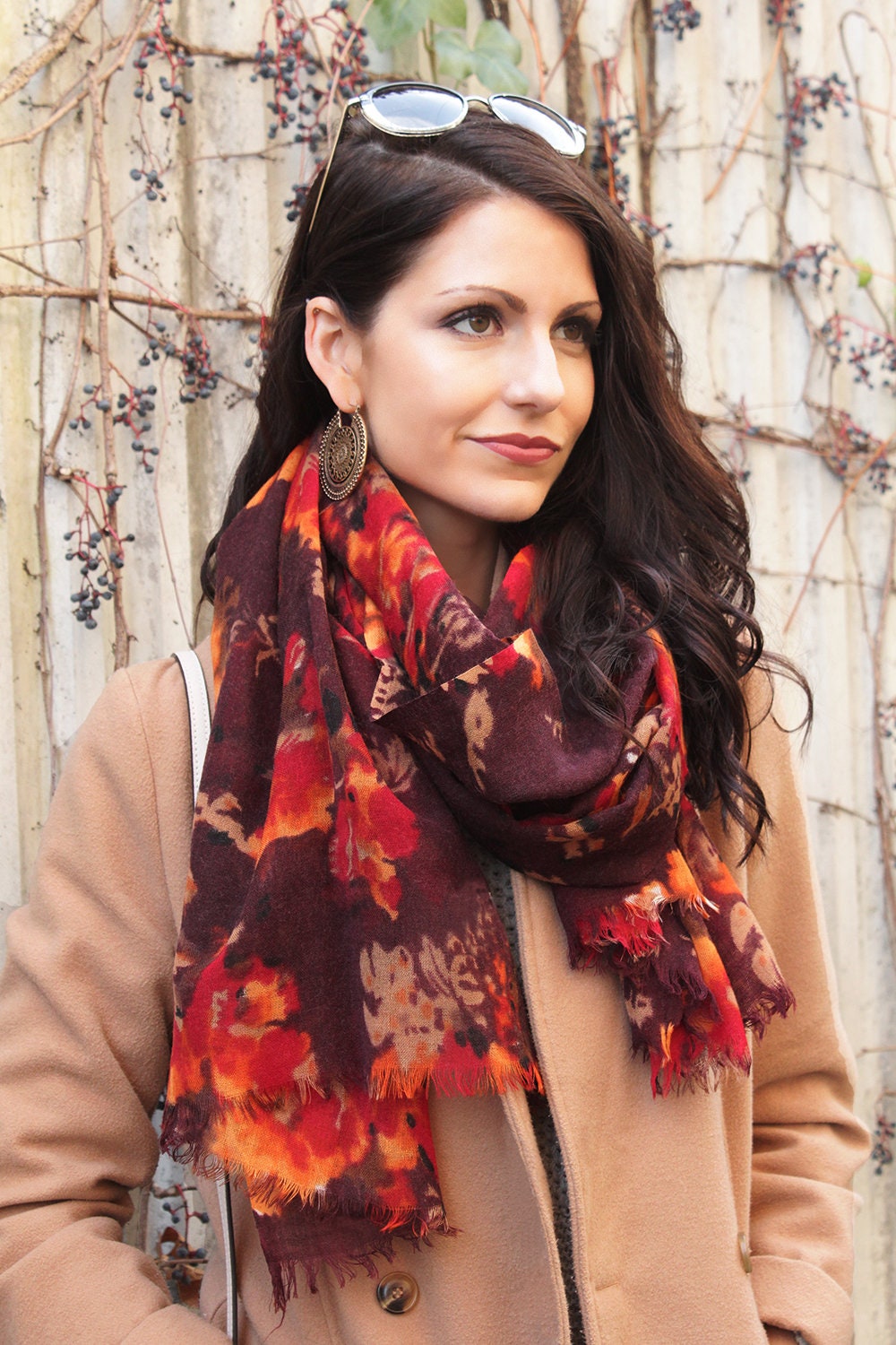 floral cashmere scarf