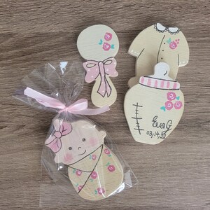 Table favors baby wooden decoration