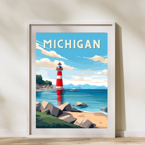 Lake Michigan Beach Print Lake Michigan Decor Lake House Michigan Home Decor Lake Michigan Art Lake Michigan Poster Gift Cottage Lake Mich