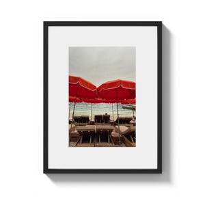 Red Parasol Daydream – Saint Jean Cap Ferrat France Coastal Photography Print Mediterranean Wall Art