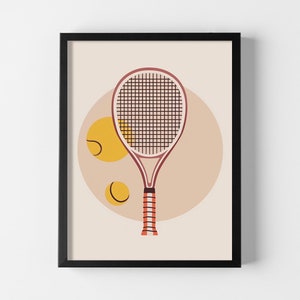 The Tennis Racket Print Palm Springs Pop Mid-Century Print For Lounge Room Retro Wall Art Modern Minimalist Illustration Art Print