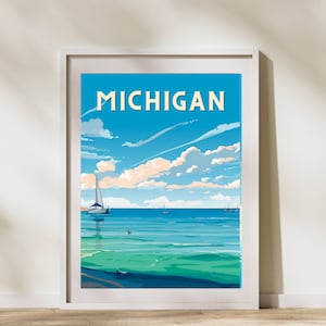 Lake Michigan Beach Print Lake Michigan Decor Lake House Michigan Home Decor Lake Michigan Art Lake Michigan Poster Gift Cottage Lake Mich