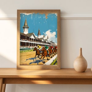 Kentucky Derby Wall Art Equestrian Poster Horse Lover Wall Art Kentucky Derby Art Horse Racing Print Kentucky Wall Art Equestrian Wallart