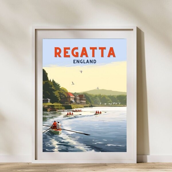 Rowing Regatta Wall Art Rowing Poster Regalos para Cottage Print Sailing Poster Luxury Home Decor River Thames Wallart Print Regatta Gift Race