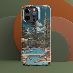 Pool Day iPhone Case Retro Phone Case Vintage