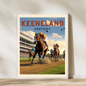 Keeneland Wall Art Equestrian Poster Gifts for Horse Race Print Horses Poster Luxury Home Decor Horse Wallart Print Kentucky Derby Gift