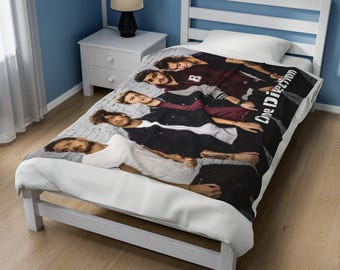 Velveteen Plush Blanket - One Direction Blanket Liam, Harry, Niall, Zayn, Louis, Soft Fleece Throw, Music Band Gift for Teenagers, Pop Star