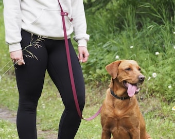 Hands-Free BioThane Dog Leash: Waterproof Crossbody Waist Leash