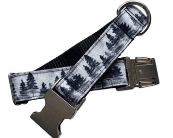 Forest Mist Dog Collar: Easy Cleaning and Durable, Personalized Tag