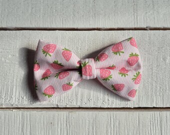 Strawberry Dog Bowtie: Water Resistant Over-the-Collar Pet Bow