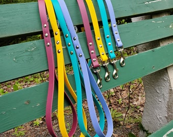 Biothane dog leash, waterproof, 5/8 inch wide, 5 foot long, orange, light grey, black