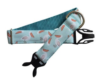 Pelicans Dog Collar: Stain Resistant, Personalized ID Tag Option, Durable, Easy clean, boats