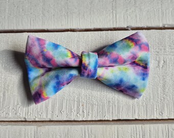 Tie Dye Dog Bowtie: Water Resistant, Durable, Over-the-collar