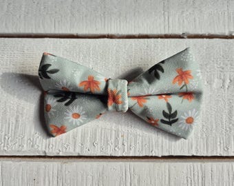 Floral Dog Bowtie: Green Fern Print, Water Resistant