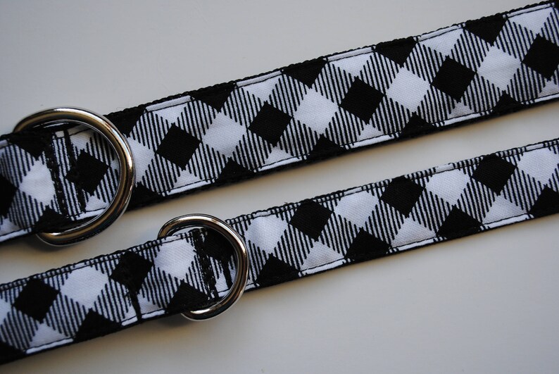 Black and White Buffalo Plaid Dog Collar Buffalo Plaid Dog Etsy
