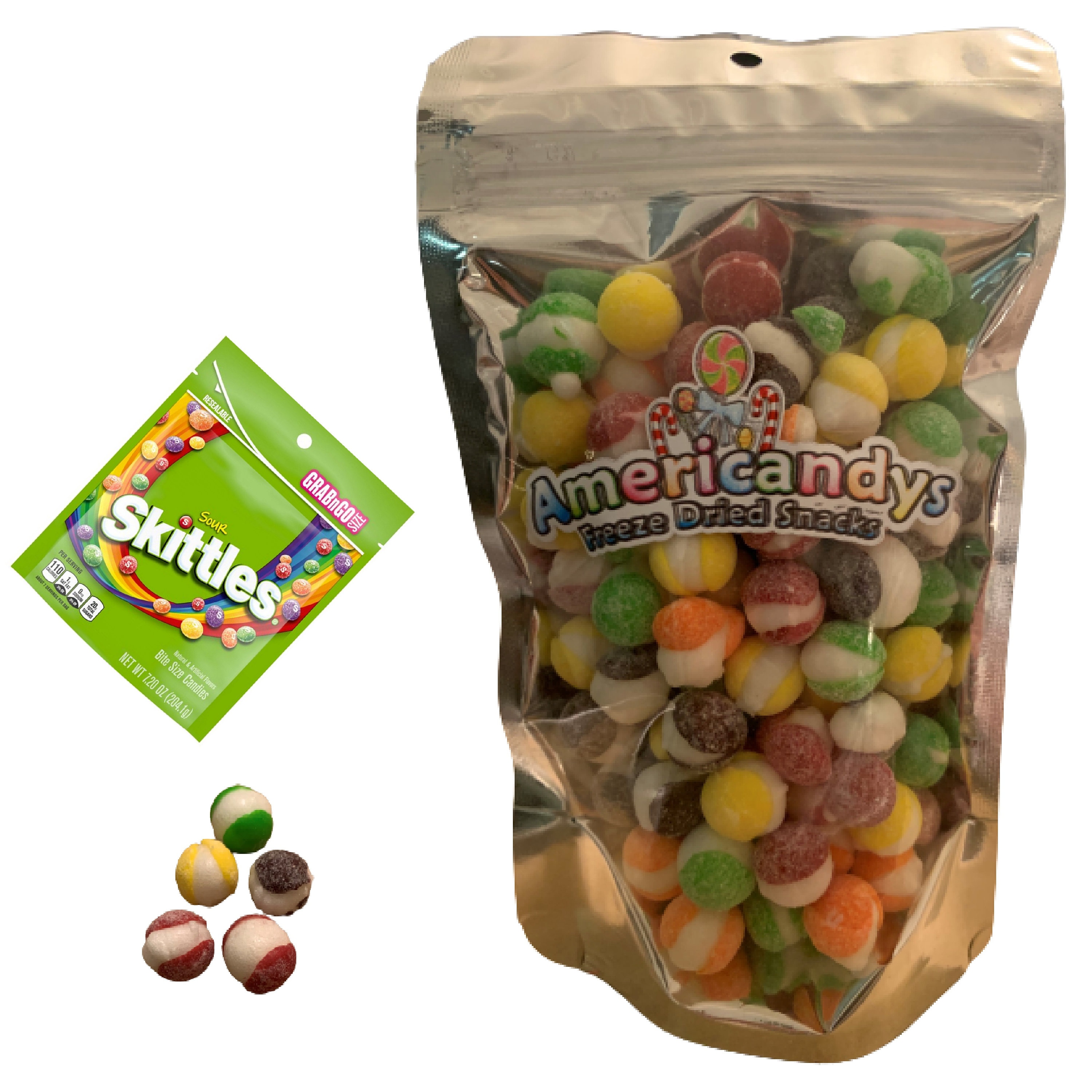 Freeze Dried Skittles 8 Oz Bag SOUR Candy 