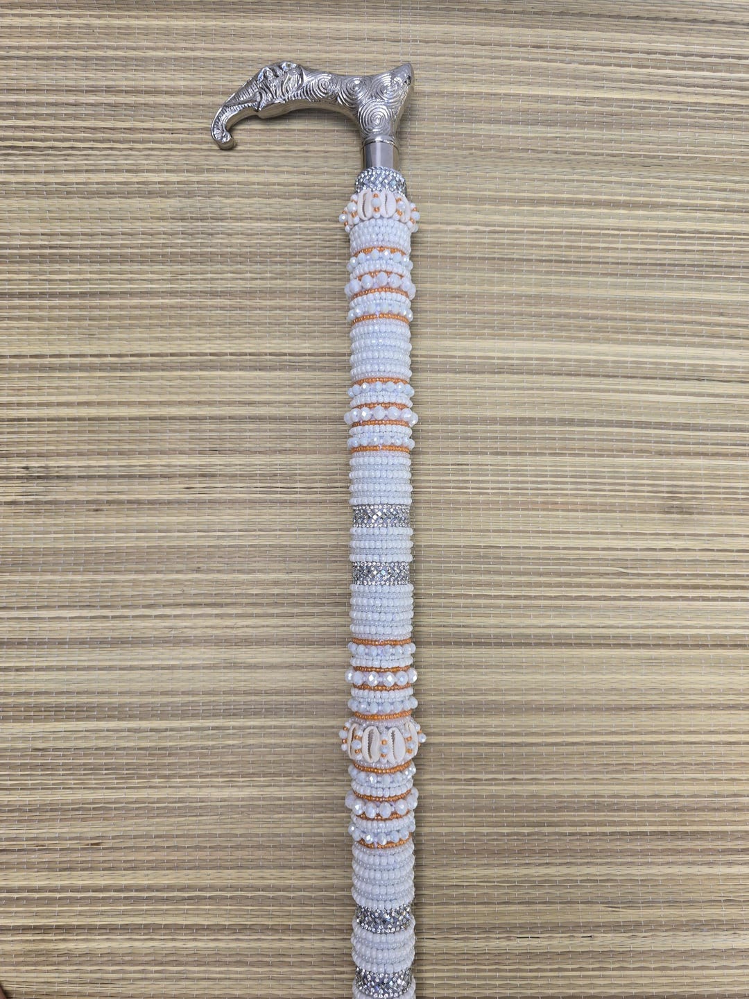 Orisha Ritual Staff Staff With Elephant Head for Orisha Obatala Oshagriñan/obatala Obamoro ...