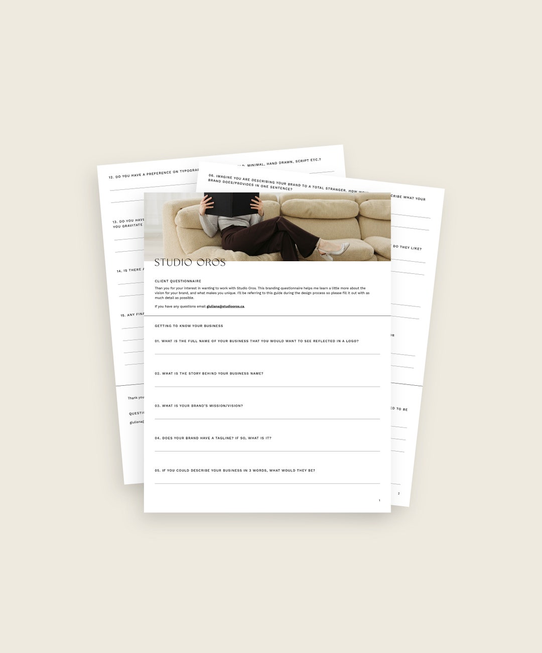 Branding Questionnaire for Clients — Graphic Designer Indesign Template ...