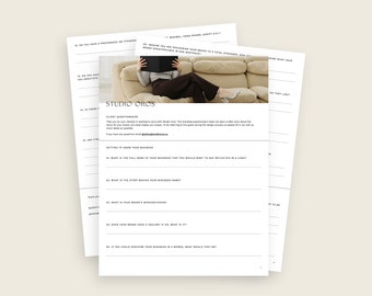 Branding Questionnaire for Clients — Graphic Designer InDesign Template