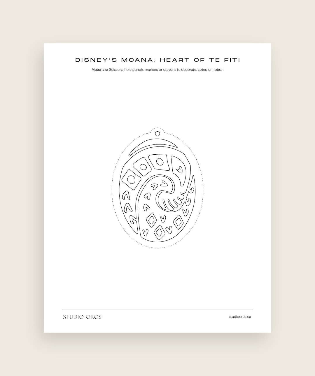 Heart of Te Fiti From Moana Kids Craft - Etsy