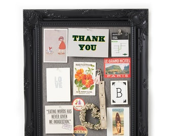 Ornate Black Framed Pinboard, Noticeboard
