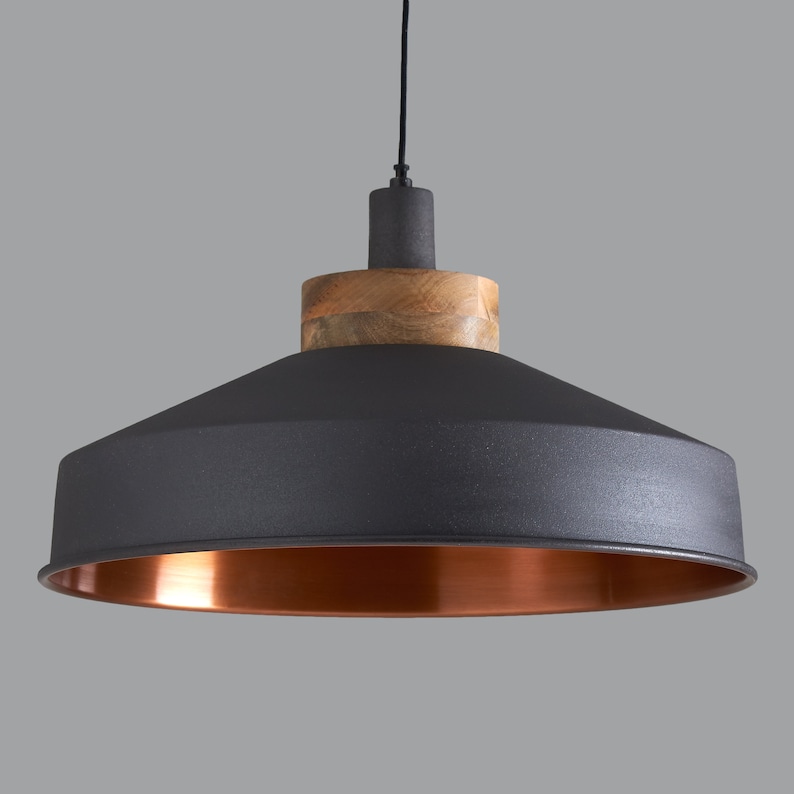 Cosmos Graphite and Copper Pendant Light image 1