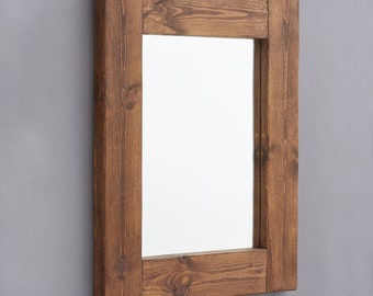 Chunky Old Wood Framed Mirror A