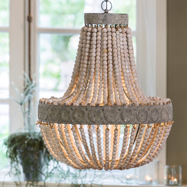 Anvers Wooden Bead Chandelier