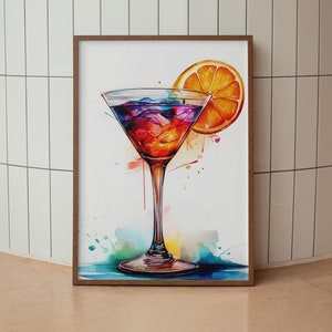 Cocktailbar kar print bar kar decor aquarel keuken muur kunst bar kar kunst trendy muur kunst digitale print digitale download