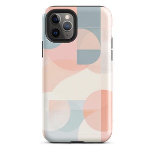 Geometric Pastel iPhone Case Abstract Minimalist Soft Shape Aesthetic Design Geometric Phone Cover