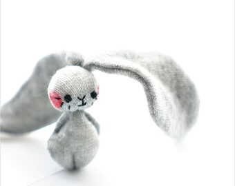 bunny, bunny doll, bunny plush, rabbit, custom miniature, mini doll, tiny doll, tiny rag doll, animal art, animal doll, custom gift