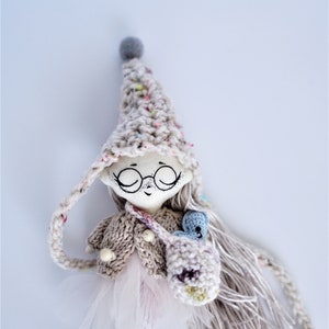 handmade OOAK tiny doll, doll for collector, art gift for her