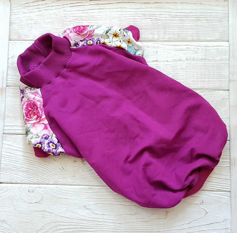 Designer purple dog sweater with floral print Etsy