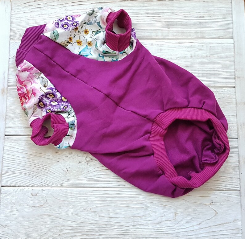 Designer purple dog sweater with floral print Etsy