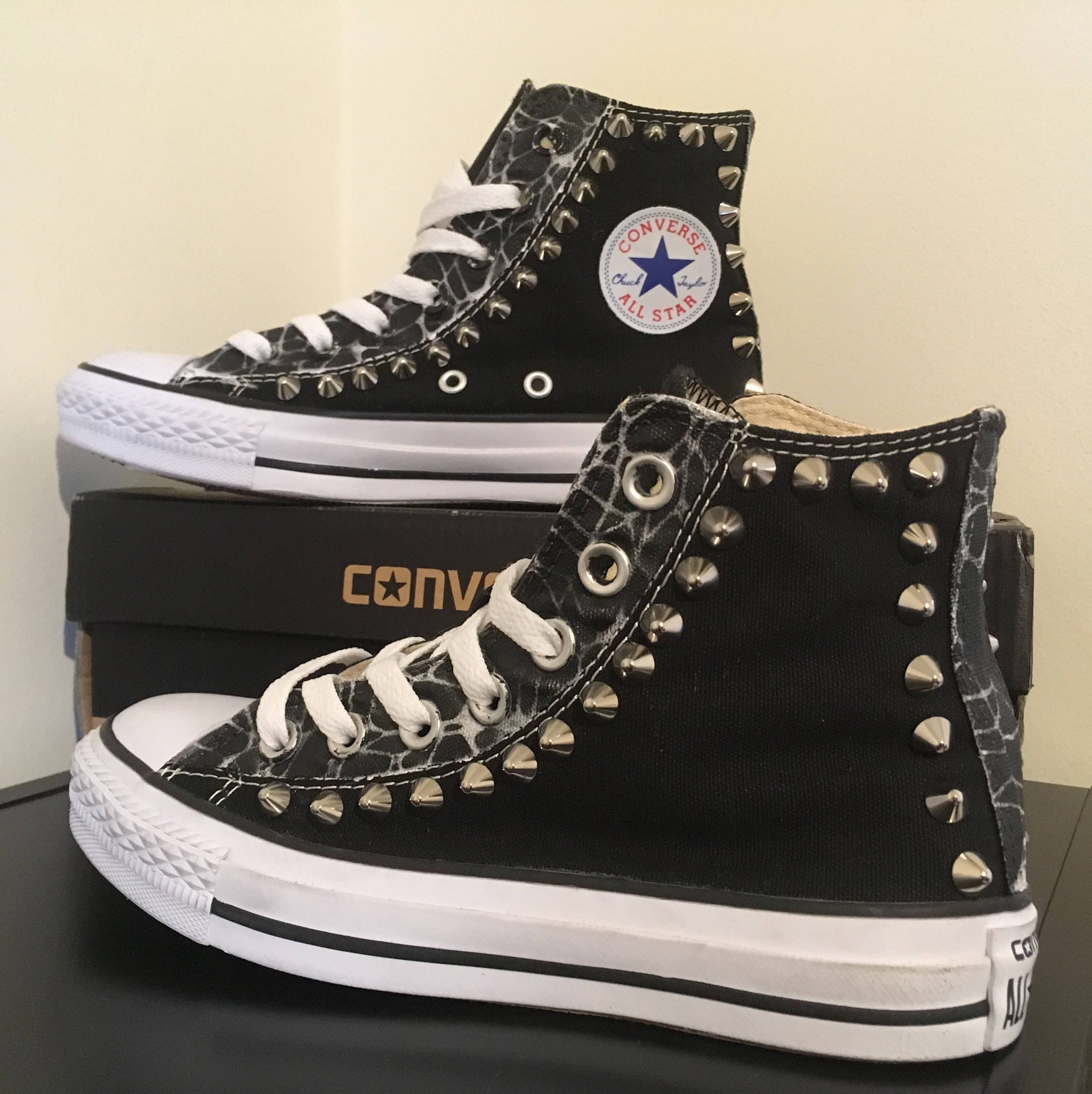 Sneakers Converse All Star Customized With Studs and - Etsy