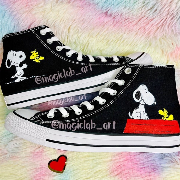 Converse All Star Snoopy sneakers, hand painted, custom Snoopy