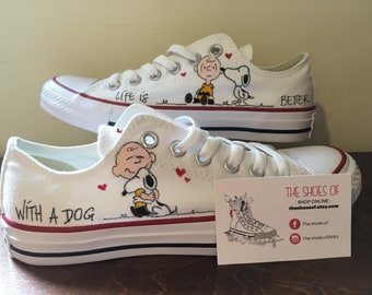 Converse All Star Snoopy sneakers, hand painted, custom Snoopy