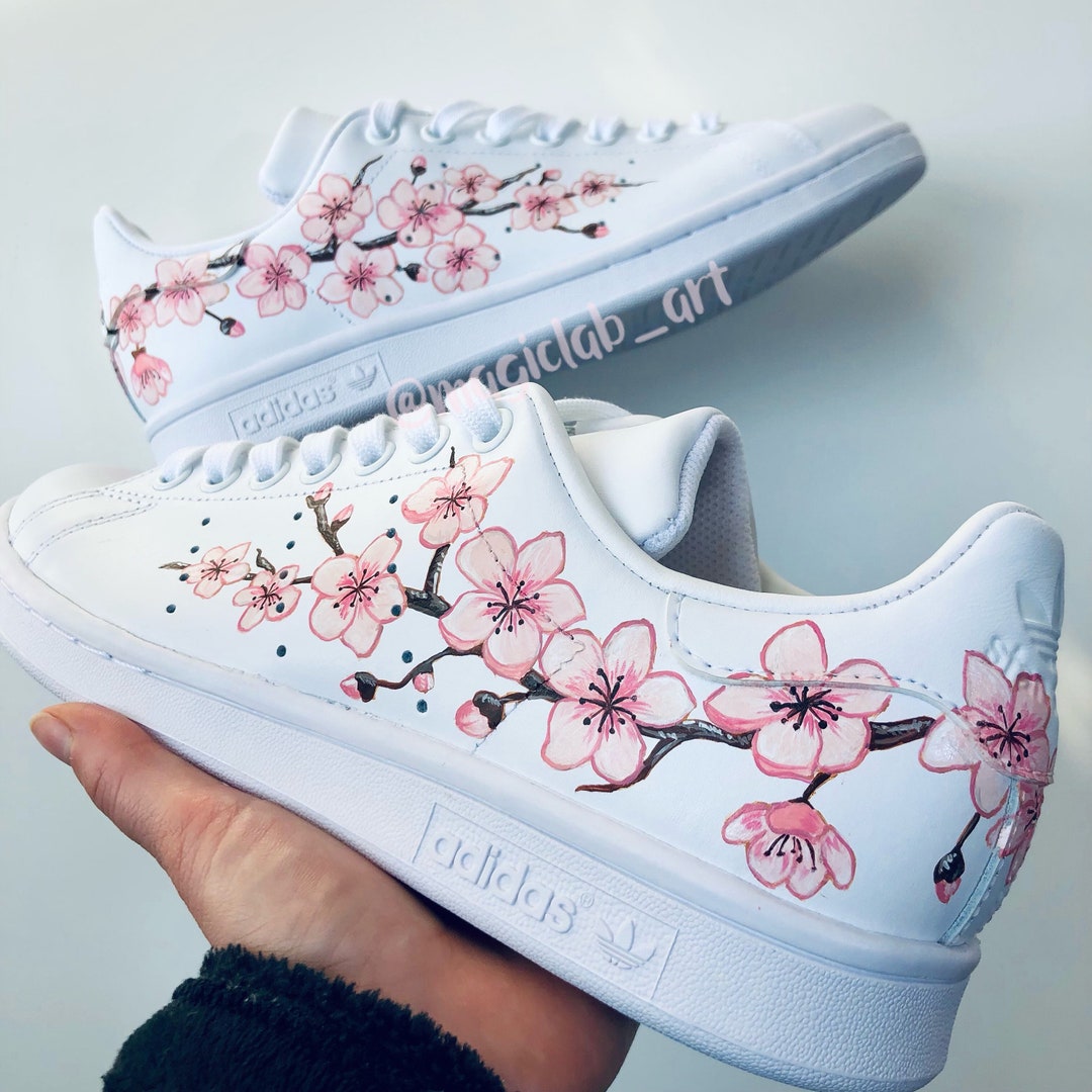 Adidas Stan Smith, Custom Shoes, “sakura” Flowers, Cherry